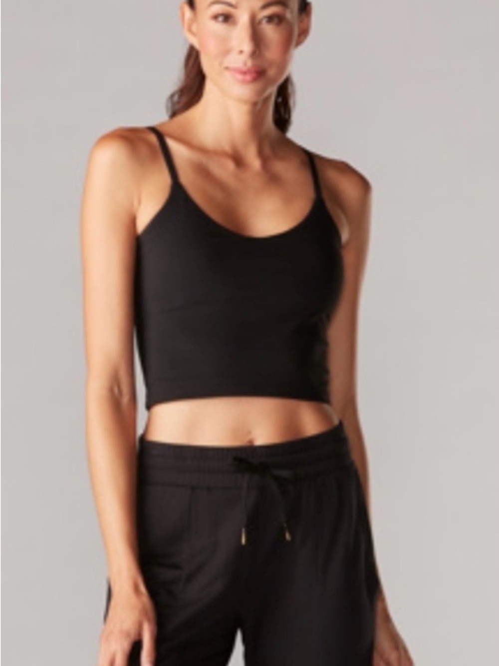 TAVI Black Cami Bra - Medium- Active Cami Tank NWOT - Ebony Color